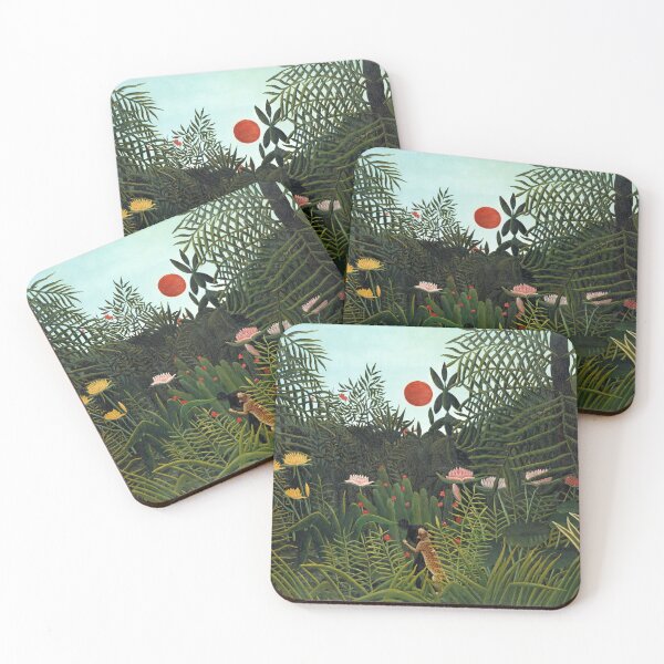 Item preview, Henri Rousseau's Virgin Forest with Sunset (1910) famous painting. Original from the Kunstmuseum Basel Museum. designed and sold by Jiksy.