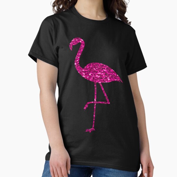 Vista previa del artículo con la obra «Patrón negro con destellos falsos de purpurina rosa flamenco (Foto de purpurina, no reflectante)», diseñado y vendido por PLdesign.
