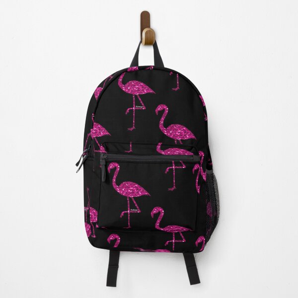 Item preview, Flamingo Pink glitter faux sparkles black pattern (Photo of Glitter - Not Reflective)  designed and sold by PLdesign.