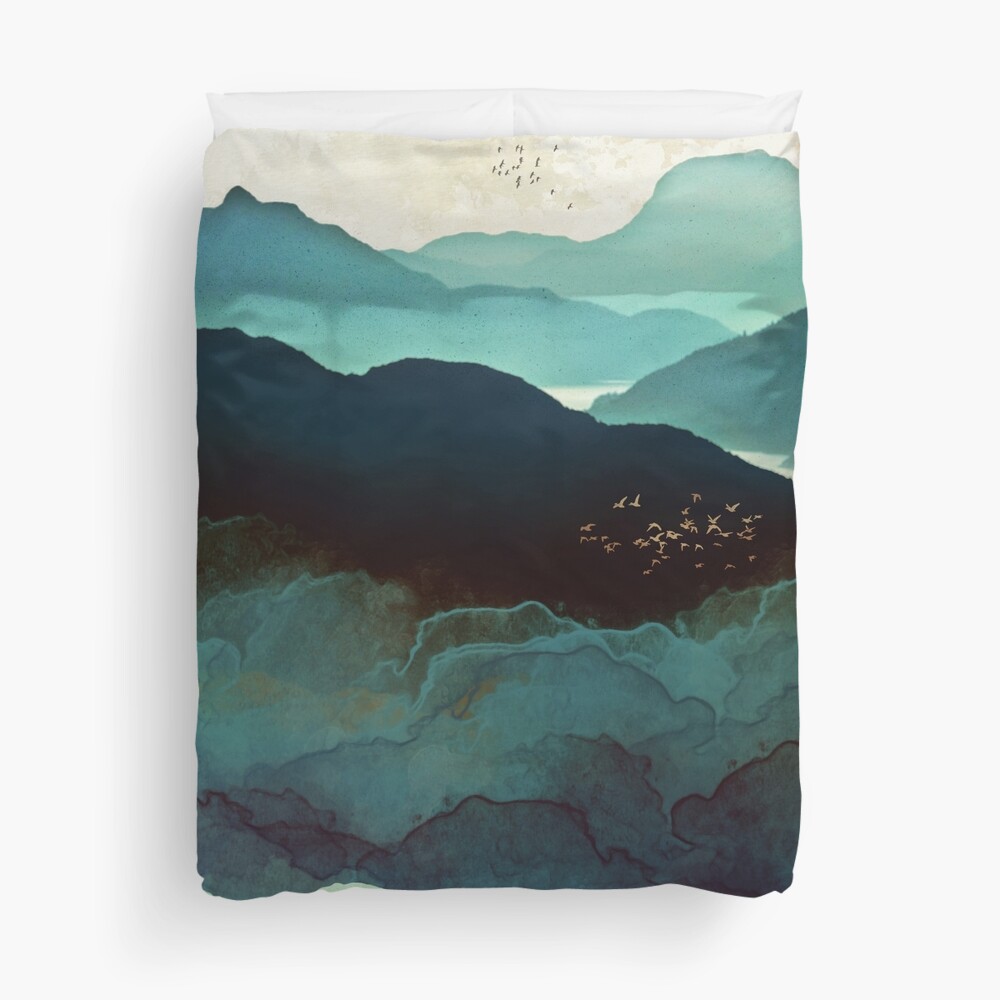 Indigo Mountains Duvet Cover