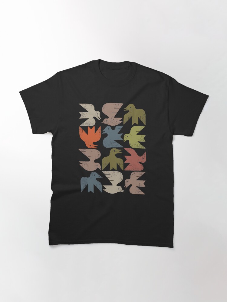 Thumbnail 3 of 7, Classic T-Shirt, Midcentury Bird Grid designed and sold by rlthull.