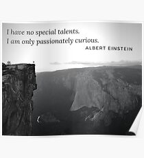 Póster Cita inspiradora de Einstein apasionadamente curiosa