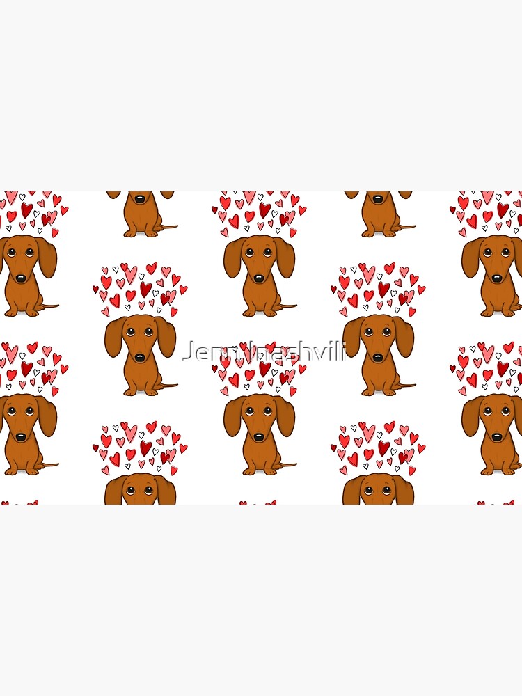 Cute Dachshund with Hearts by ShortCoffee