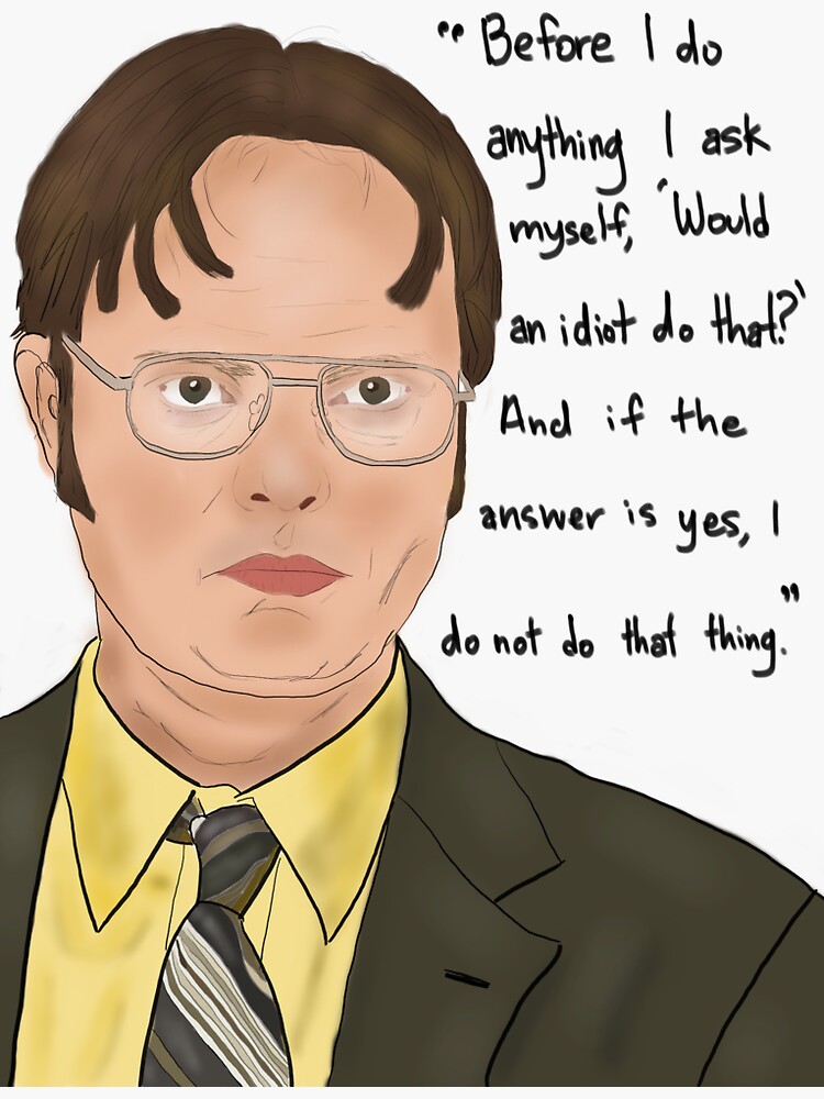 Dwight Schrute Fanart Sticker For Sale By Heyyyyteeena Redbubble