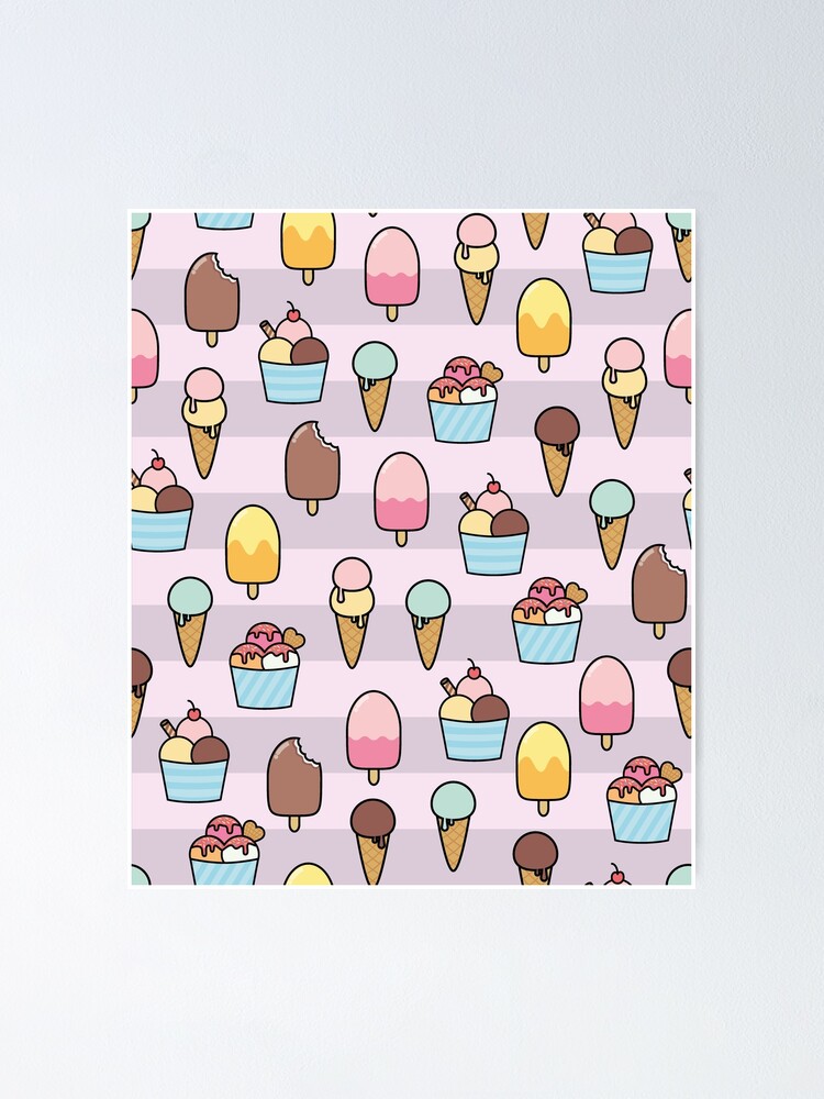 Thumbnail 1 of 3, Poster, Icecream Popsicle Summer Pattern designed and sold by ClumsyCat.