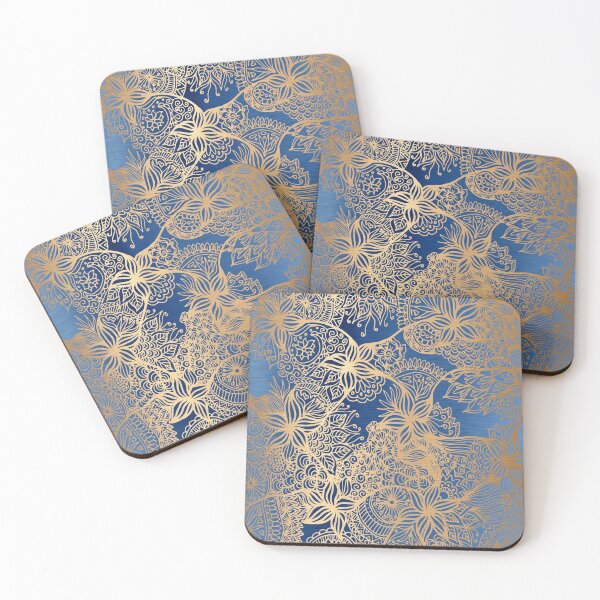 Item preview, Blue and Gold Mandala Patterns designed and sold by Julie Erin Designs.