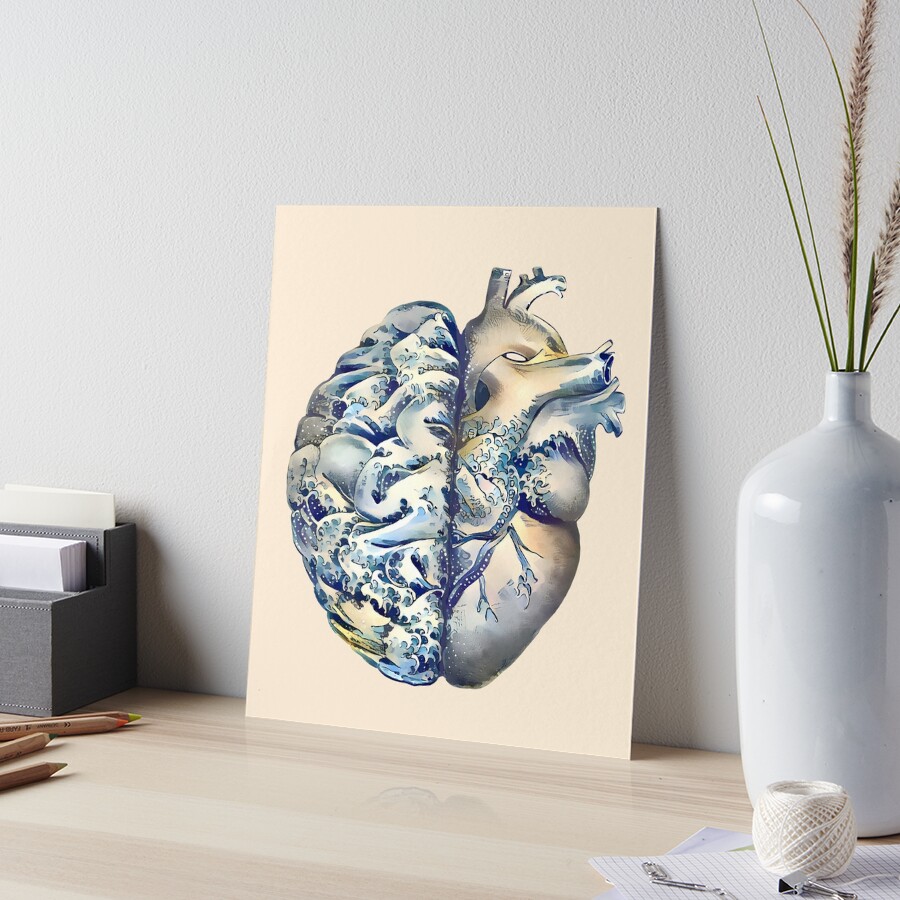 絵画 Braving heart Big wave style, Right balance between head and brain or