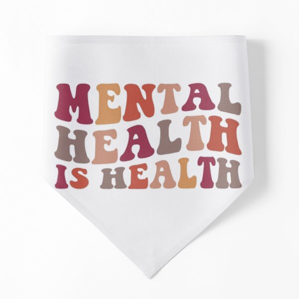 Mental Health is Health Cute Retro Self Love Mental Health Awareness Gift Pet Bandana