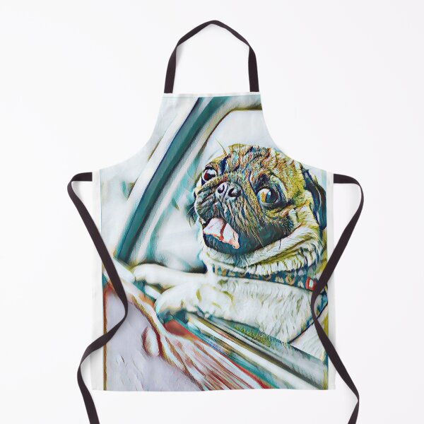 Item preview, Driving Dutch Bulldog Portrait Puppy Pug Life Art designed and sold by TheWildFlix.