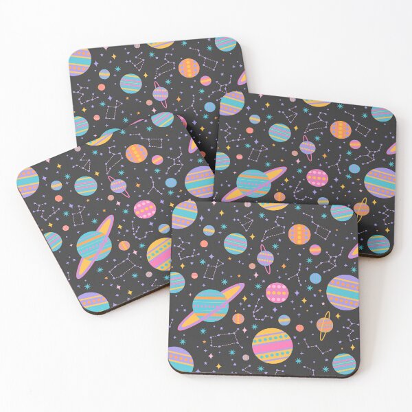 Item preview, Neon Geometric Space on Black designed and sold by latheandquill.