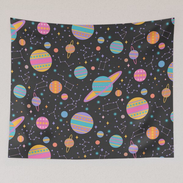 Item preview, Neon Geometric Space on Black designed and sold by latheandquill.
