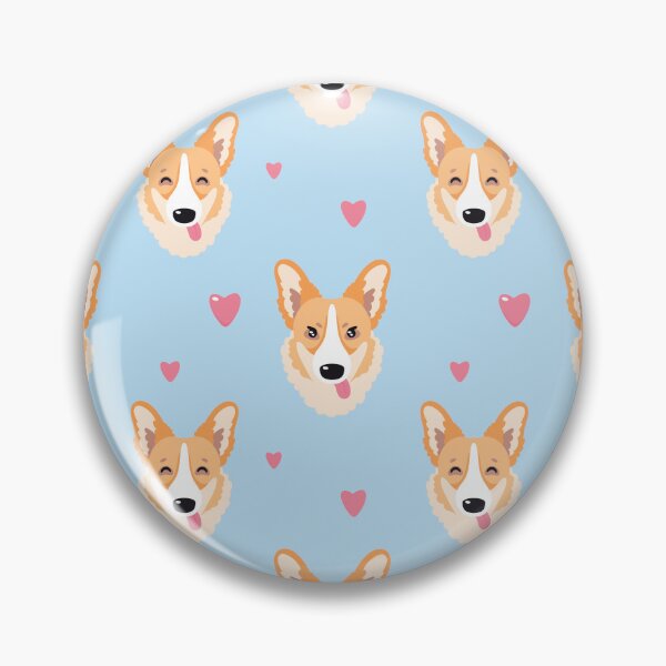 Item preview, Corgi dog bone pattern happy boy peachy female male girl blue designed and sold by SmallOrbit.