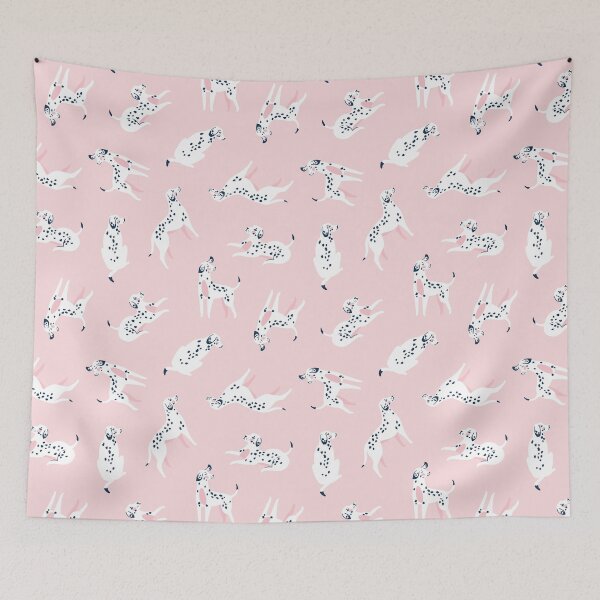 Item preview, dalmatian dog bone pattern happy boy peachy female male girl blue designed and sold by SmallOrbit.