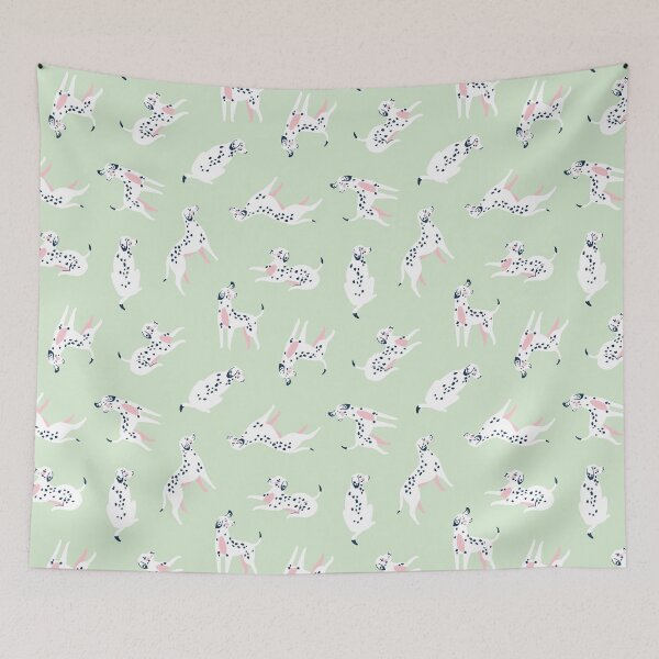 Item preview, dalmatian dog bone pattern happy boy peachy female male girl mint pink  designed and sold by SmallOrbit.