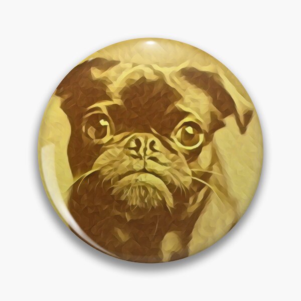 Item preview, Gold Portrait Puppy Pug Life Art designed and sold by TheWildFlix.