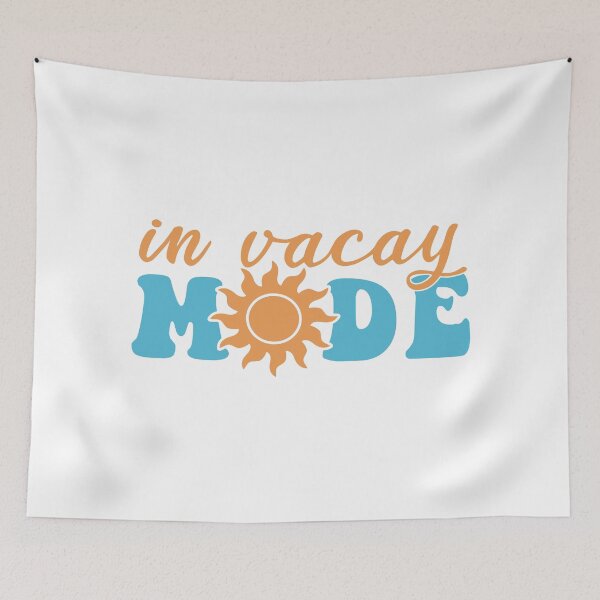 Item preview, In Vacay Mode: Summer Vacation Typography designed and sold by Happy Puppy Print On Demand.