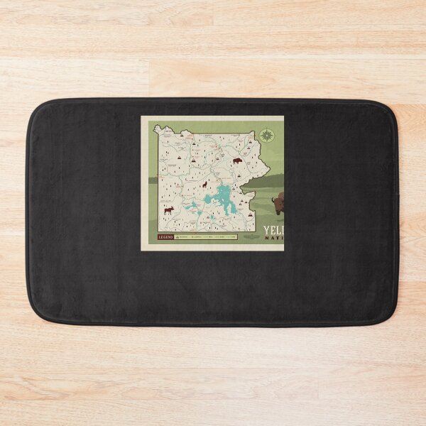 Item preview, Map of Yellowstone National Park Poster, Map Poster, Yellowstone Valley Wall Print, Yellowst designed and sold by elijahmzcul.