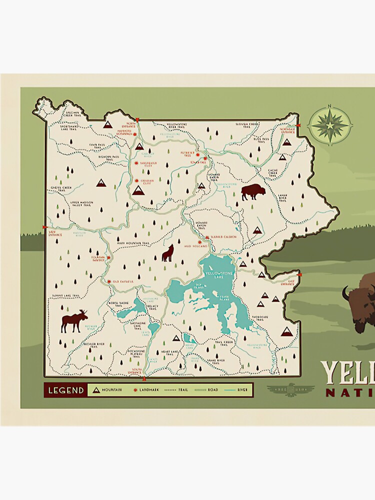 Yellowstone Print, Western Wall Art, Western Home Decor, Yellowstone  National Park, Wooded Wall Art, Western Decor, Wooded Lake Print 