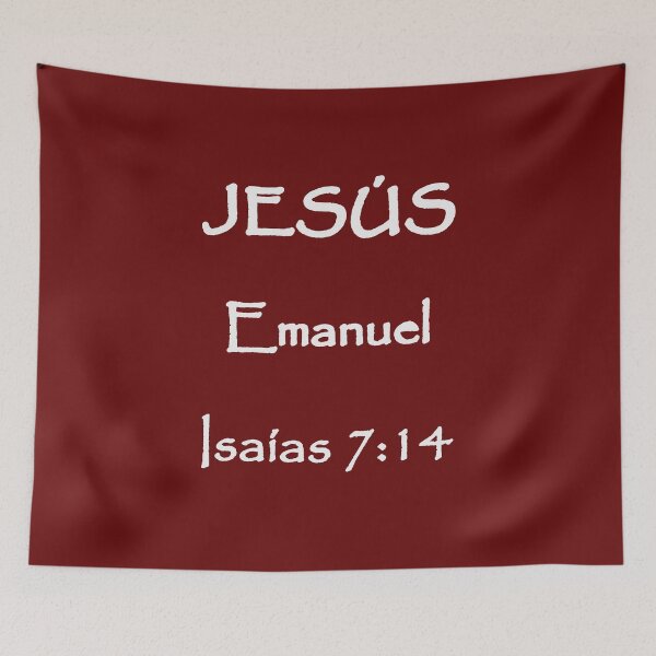 Item preview, Isaiah 7:14 Jesus Emanuel Spanish Bible Verse designed and sold by NombresDeJesus.