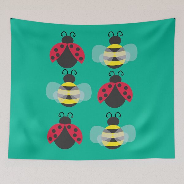 Item preview, Ladybugs and bees designed and sold by demonkourai.