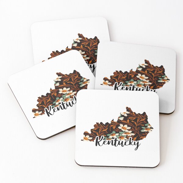 Item preview, Floral Map of USA States Kentucky - Map of Kentucky designed and sold by AmethystMurad.