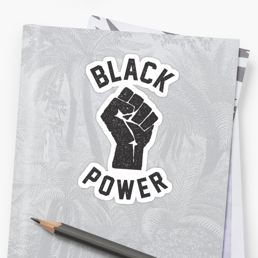 "Black Power Fist Grunge" Sticker by goodspy | Redbubble