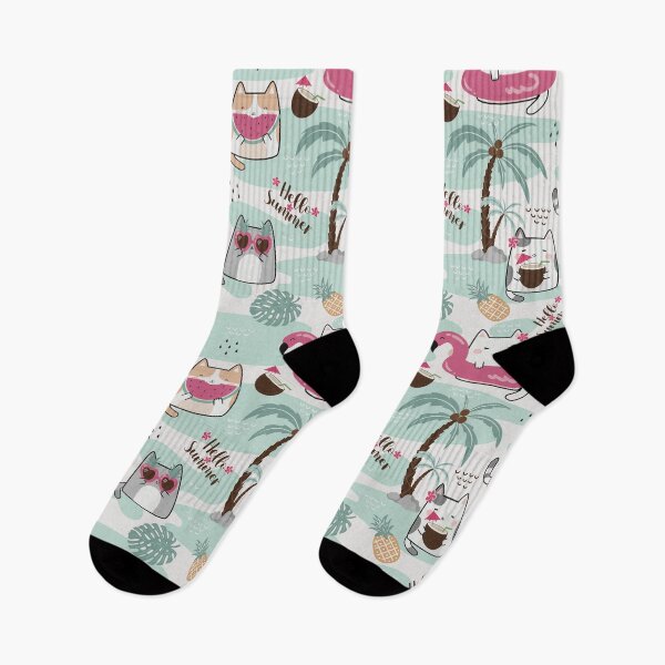 Item preview, Cat Boho Summer Pattern designed and sold by HappyLifeCreate.