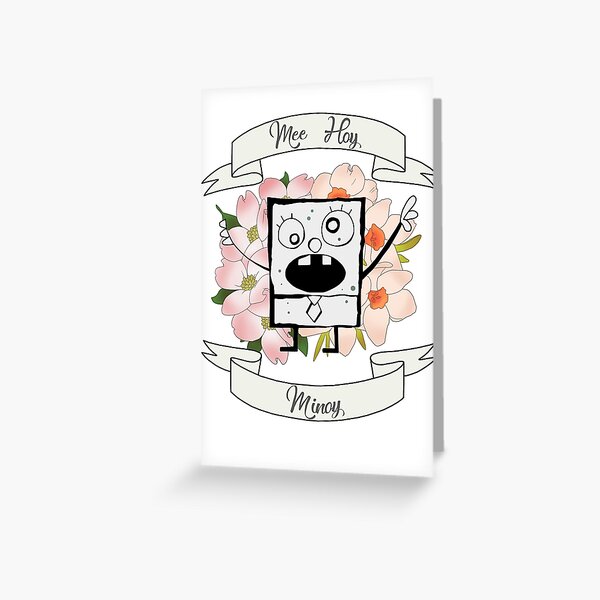 Doodlebob Greeting Cards Redbubble - doodlebob roblox