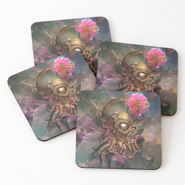 Item preview, Magical Alien Flower Skull Pink  Painting designed and sold by ArtsySaturn.
