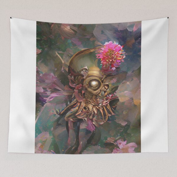 Item preview, Magical Alien Flower Skull Pink  Painting designed and sold by ArtsySaturn.