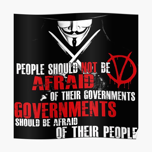 V FÜR VENDETTA GUY FAWKES CONSPIRACY-ZITAT Poster