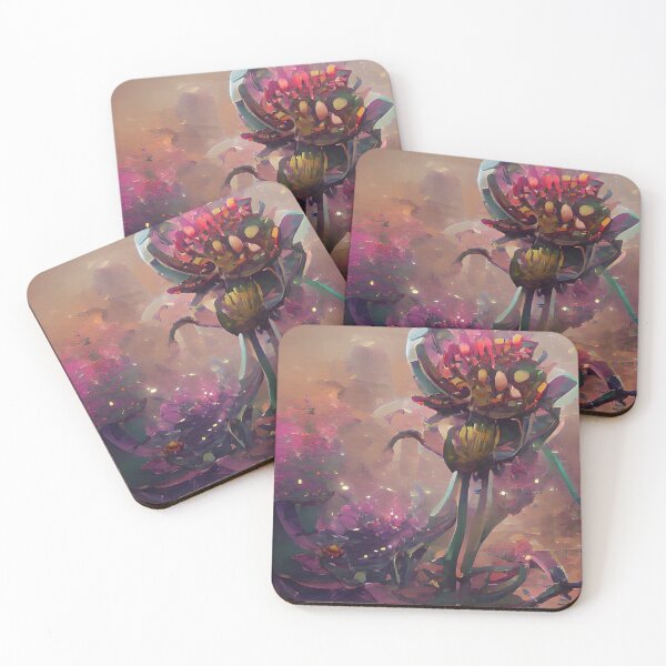 Item preview, Magical Alien Flower Pink  Painting designed and sold by ArtsySaturn.