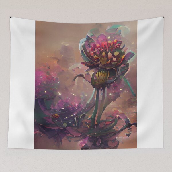 Item preview, Magical Alien Flower Pink  Painting designed and sold by ArtsySaturn.