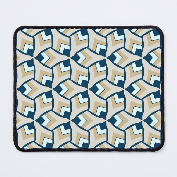 Item preview, Trendy Vintage Blue and Brown Triangular floral Seamless Pattern designed and sold by PatternFantasy.