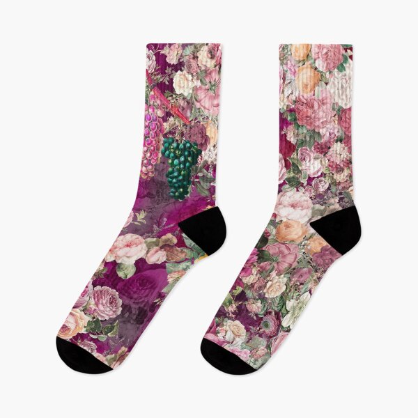 Item preview, Elegant Vintage flowers and roses garden shabby chic, vintage botanical, pink fuchsia floral pattern  designed and sold by ZeinabTaha.