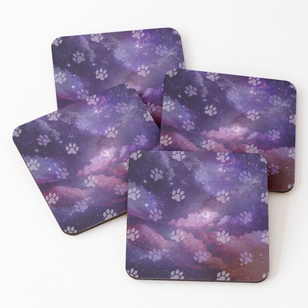 Item preview, purple galaxy pattern with dog and cat paw print designed and sold by Beeroclock.