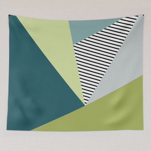 Item preview, Green and blue abstract geometric design designed and sold by BattaAnastasia.