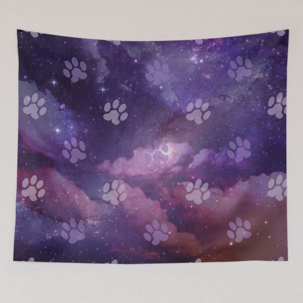 Item preview, purple galaxy pattern with dog and cat paw print designed and sold by Beeroclock.