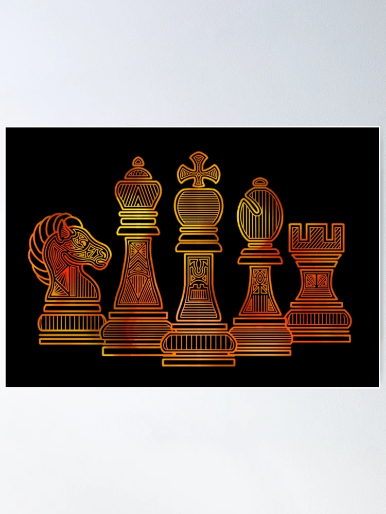 Chess Piece Wall Art Cut-Outs With Pawns, King Queen, Rooks