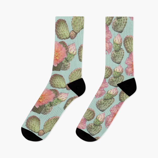 Item preview, Bunny Ears cactus with flowers -- Southwest  designed and sold by BrushIdyl.
