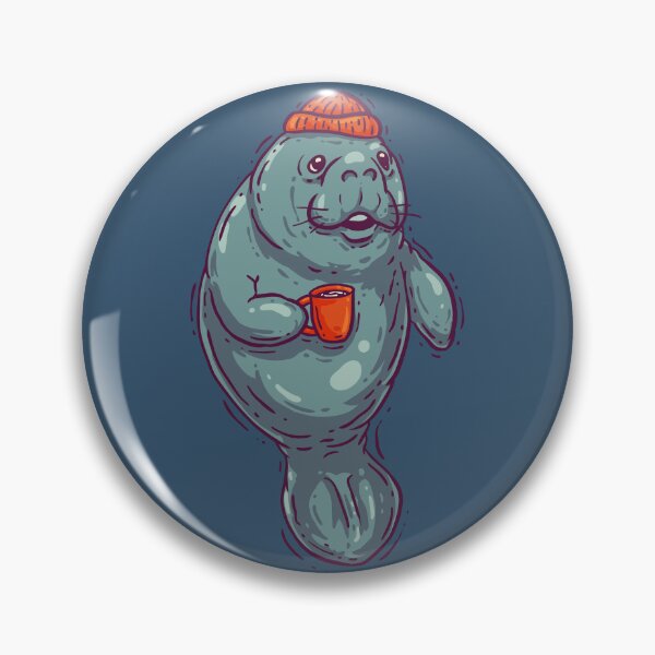 Item preview, Morning Manatee - Having a Coffee | Manatea | Dugong | Manatee County designed and sold by Any Color Designs.