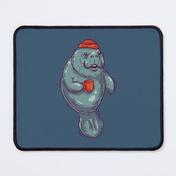 Item preview, Morning Manatee - Having a Coffee | Manatea | Dugong | Manatee County designed and sold by Any Color Designs.