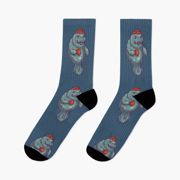 Item preview, Morning Manatee - Having a Coffee | Manatea | Dugong | Manatee County designed and sold by Any Color Designs.