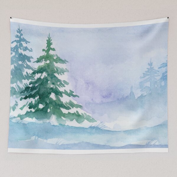 Item preview, Hand-drawn Snow Covered Branches Watercolor illustration designed and sold by hatimelhag.