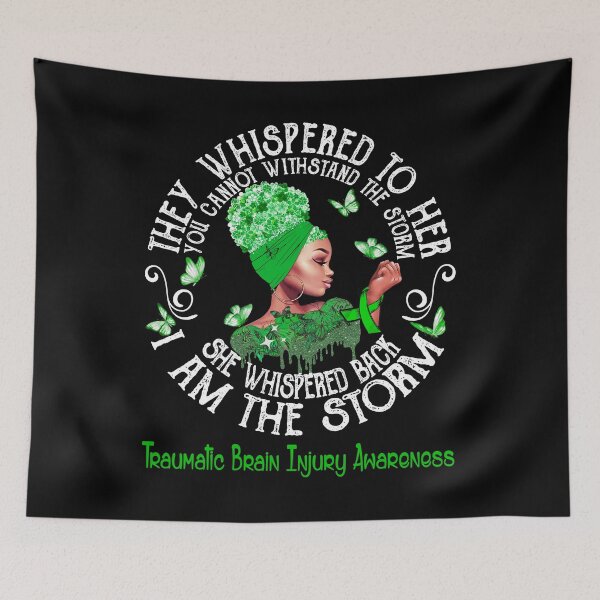 Item preview, Black Girl Fighter Strong I Am The Storm Traumatic Brain Injury Awareness designed and sold by Mnrshirley.