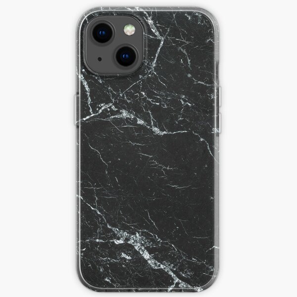 Marmormuster Schwarz iPhone Flexible Hülle