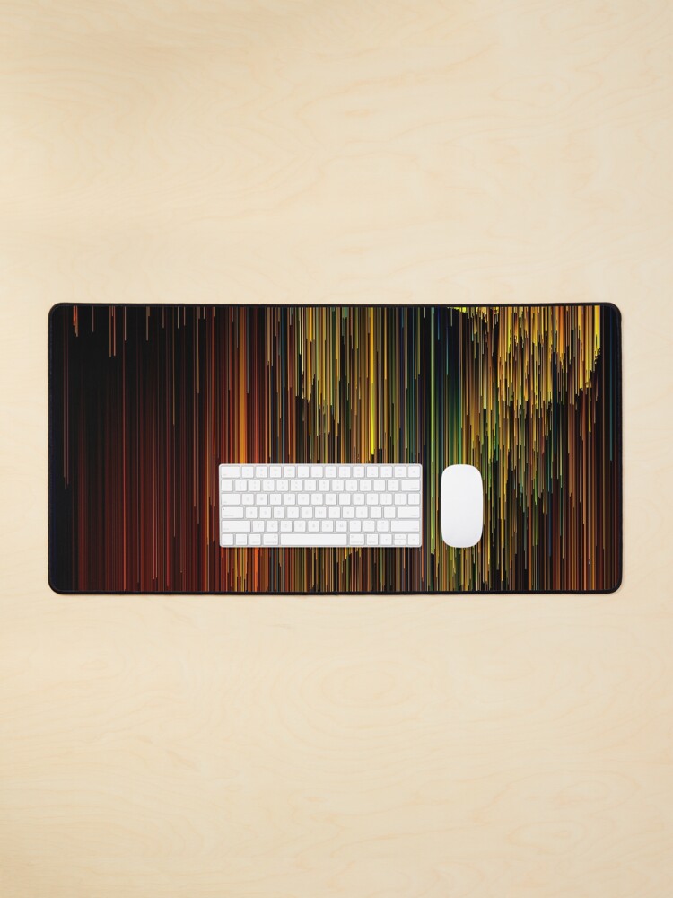 Thumbnail 1 of 5, Mouse Pad, Rainbow Rain Glitches - Pixel Art designed and sold by Jennifer Walsh.