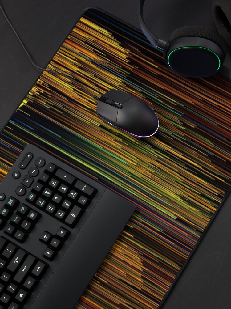 Thumbnail 4 of 5, Mouse Pad, Rainbow Rain Glitches - Pixel Art designed and sold by Jennifer Walsh.