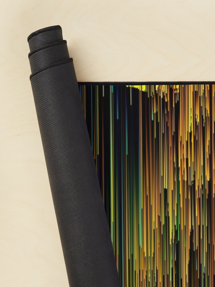 Thumbnail 2 of 5, Mouse Pad, Rainbow Rain Glitches - Pixel Art designed and sold by Jennifer Walsh.