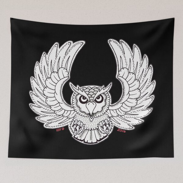 Item preview, White Flying Owl - Art By Kev G designed and sold by ArtByKevG.